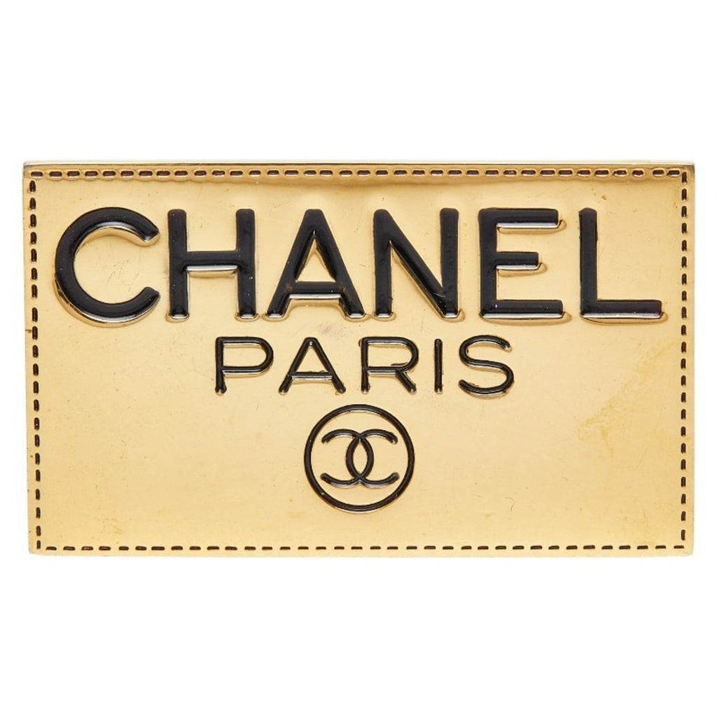CHANEL Nameplate Motif Brooch Metal Women's
