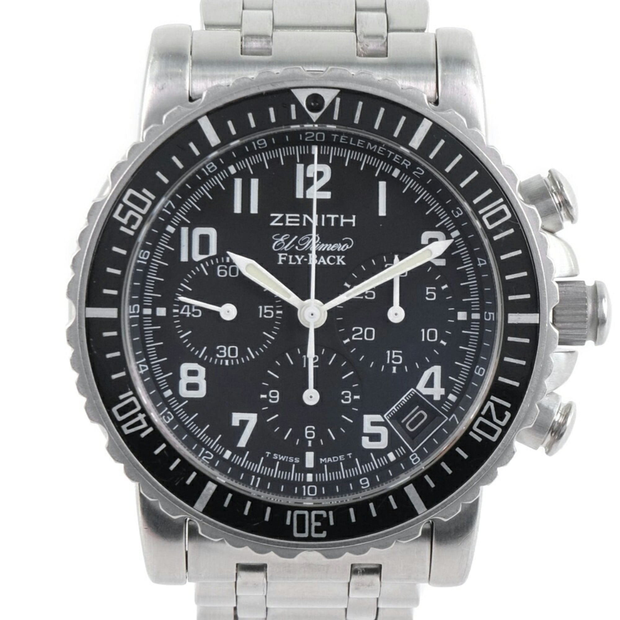 Zenith Rainbow Black 01/02.0470.405 Stainless Steel Automatic Chronograph Men's Dial Watch — Good