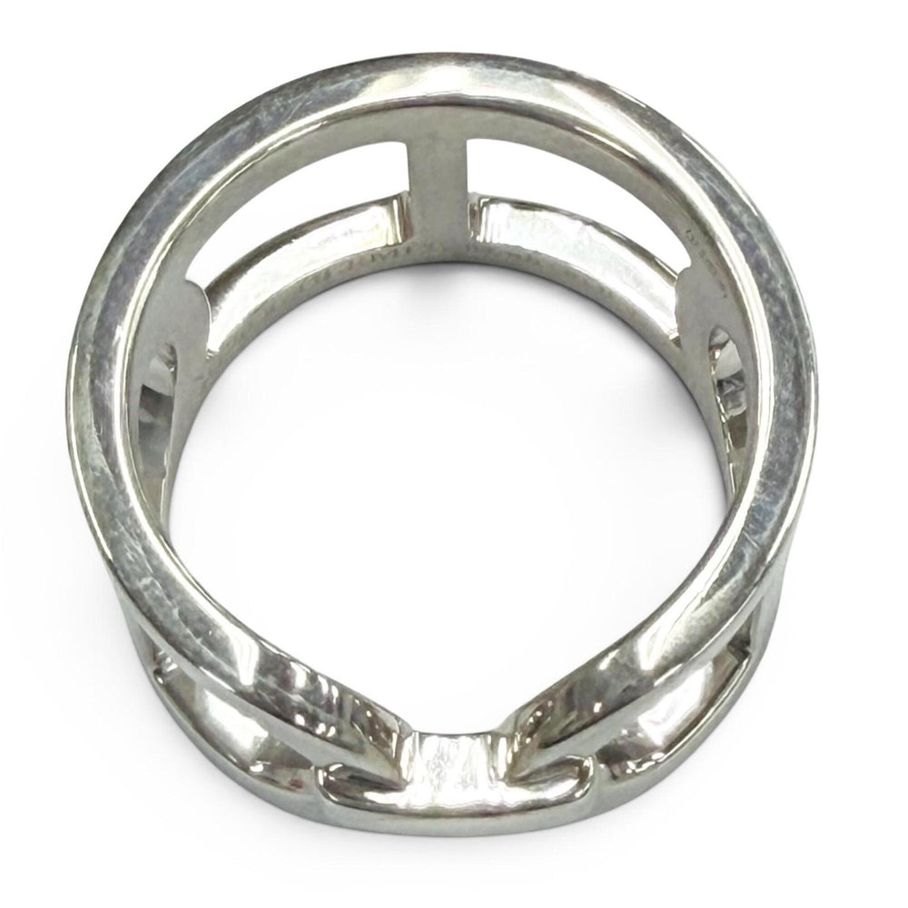 HERMES Ever Chaine d'Ancre Ring, 2018 model, AG925 sterling silver, size 48, with box, made in Italy, weight 5.5g, women's, highly recommended! — Like New
