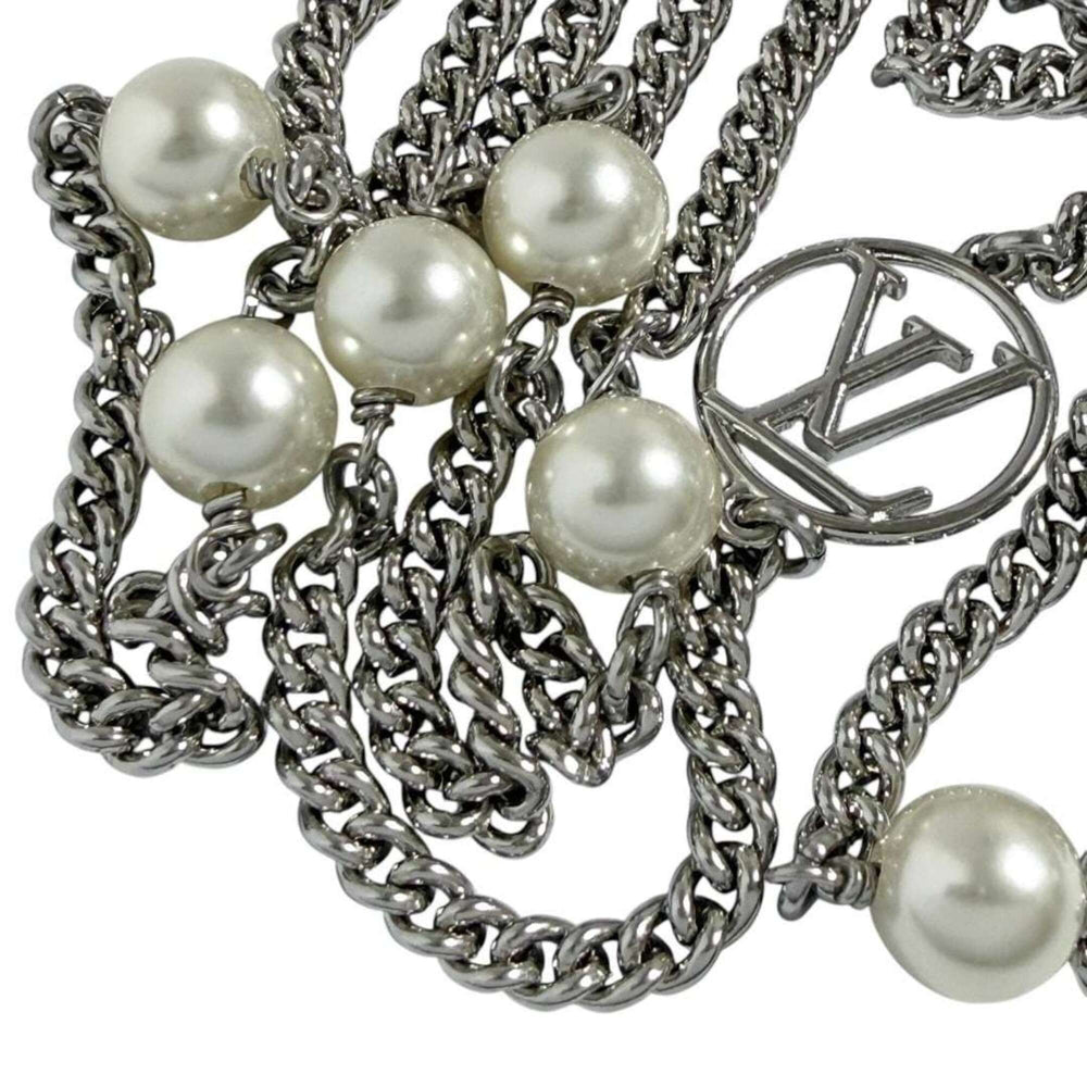 Louis Vuitton Women's Long Necklace, Midnight Pearl, M02908 — Like New