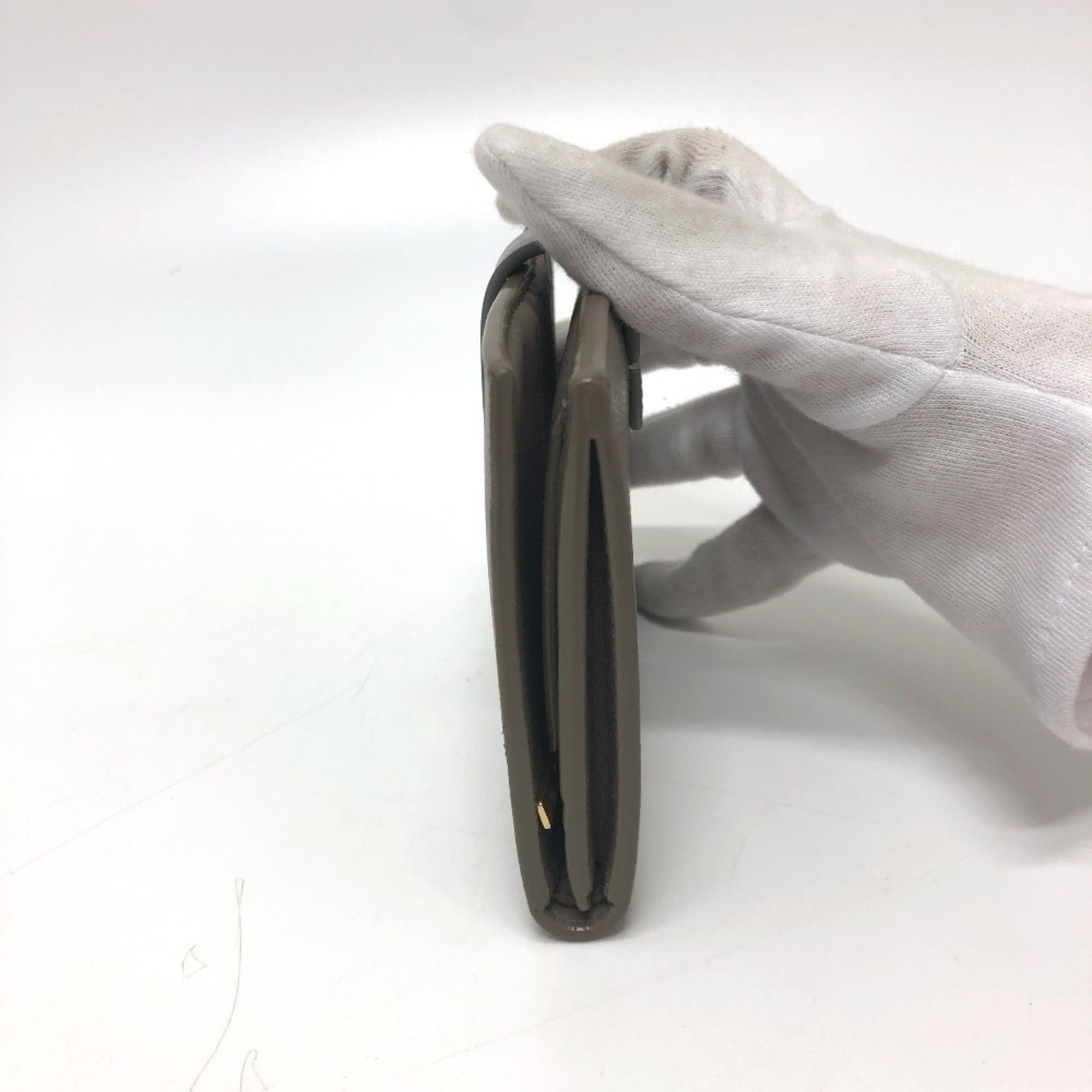 CELINE 10B643BRU Two-Tone Medium Strap Wallet, Compact Bi-fold Leather, Women's, Gray