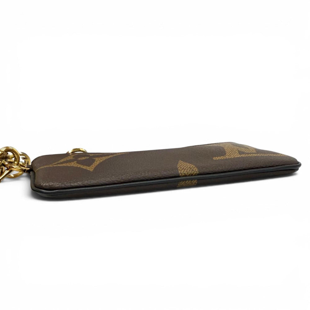 LOUIS VUITTON M68756 Monogram Giant Reverse Leather Pochette Trio Brown Made in France Women's with Dust Bag — Like New