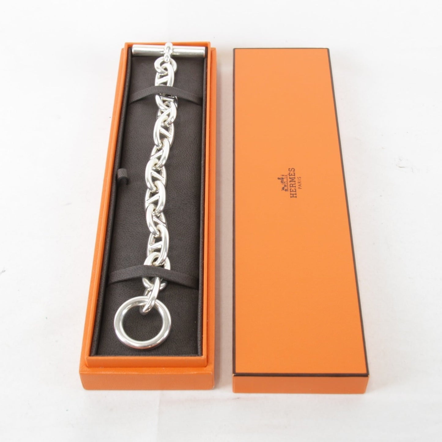 HERMES 11-link, 101g Chaine d'Ancre TGM Bracelet in 925 Silver for Women