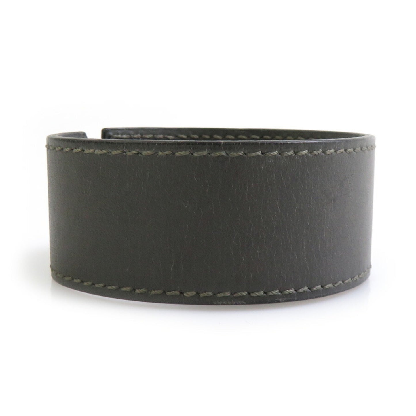 Hermes Hermès Touareg Bracelet in Leather, Metal, Gray, and Silver, Women's, e60630a