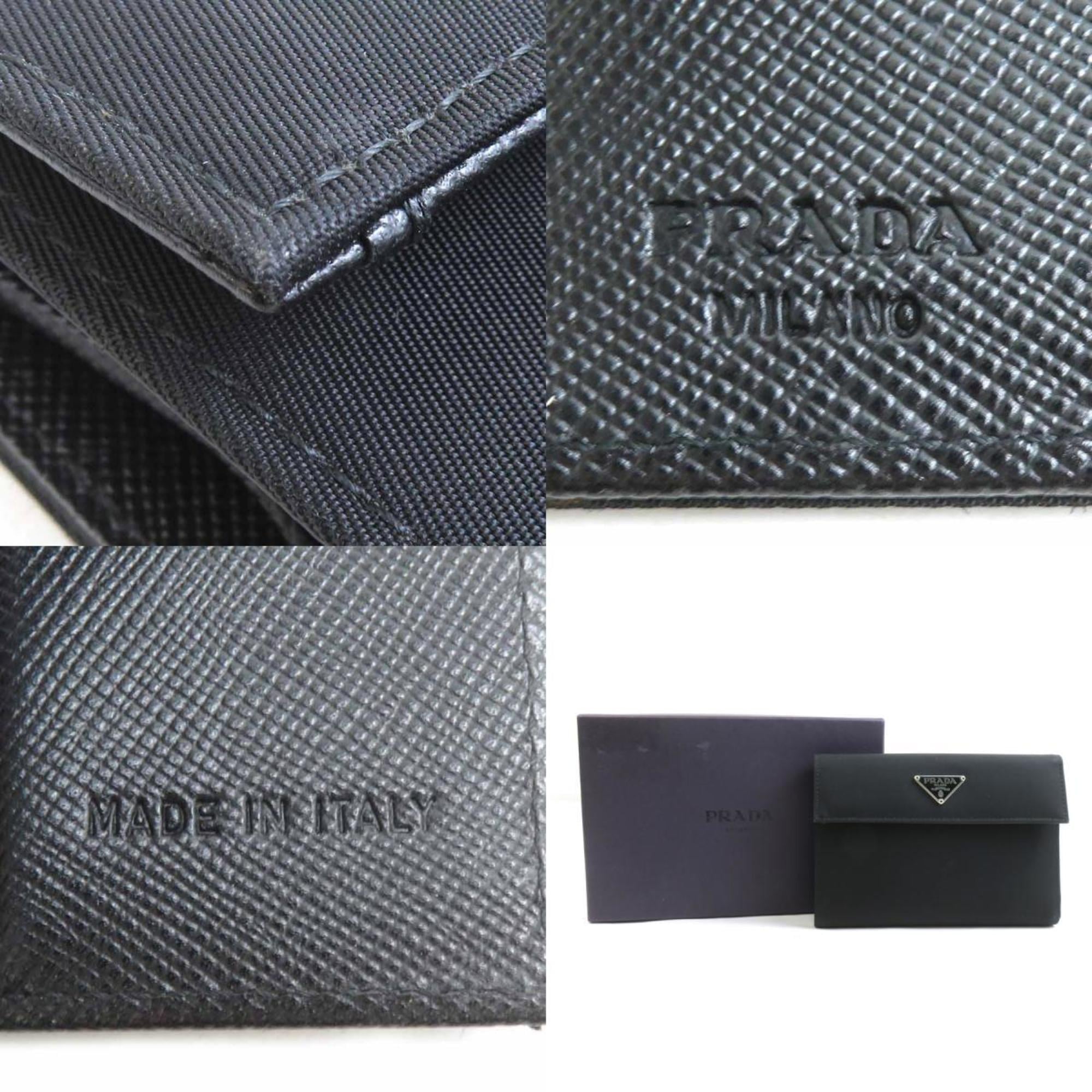 Prada PRADA Tri-fold Wallet Nylon Black Unisex h31801g