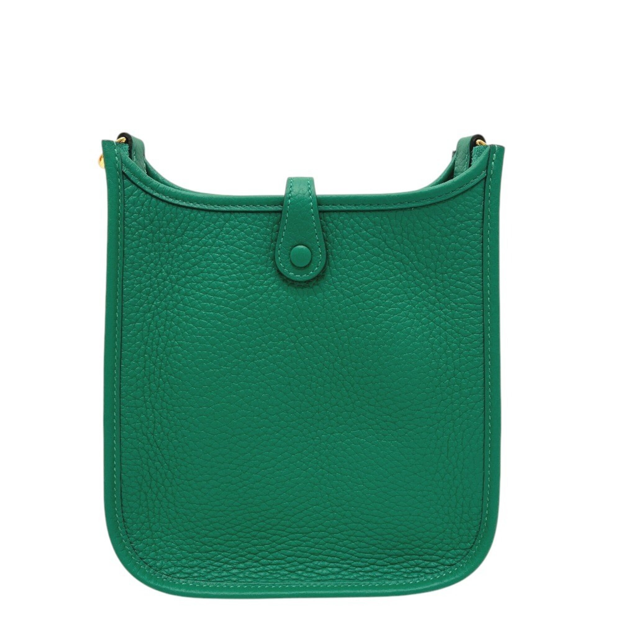 HERMES Evelyne TPM 16 Amazone Bag, Handbag, Shoulder Taurillon Clemence Leather, Women's, Vert Vertigo Green — New