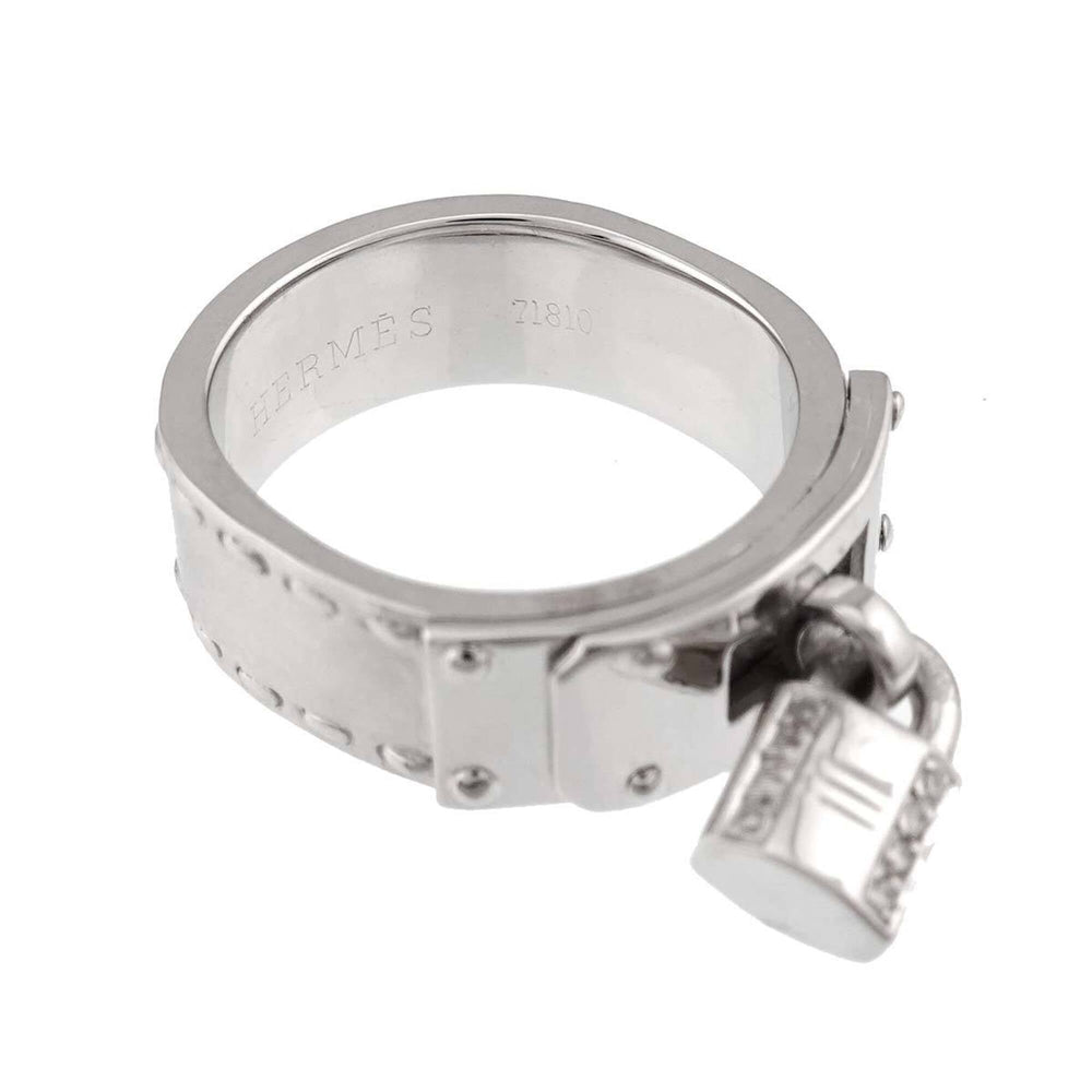 Hermes Kelly Ring #54, Diamond, 18K White Gold (750) — Like New