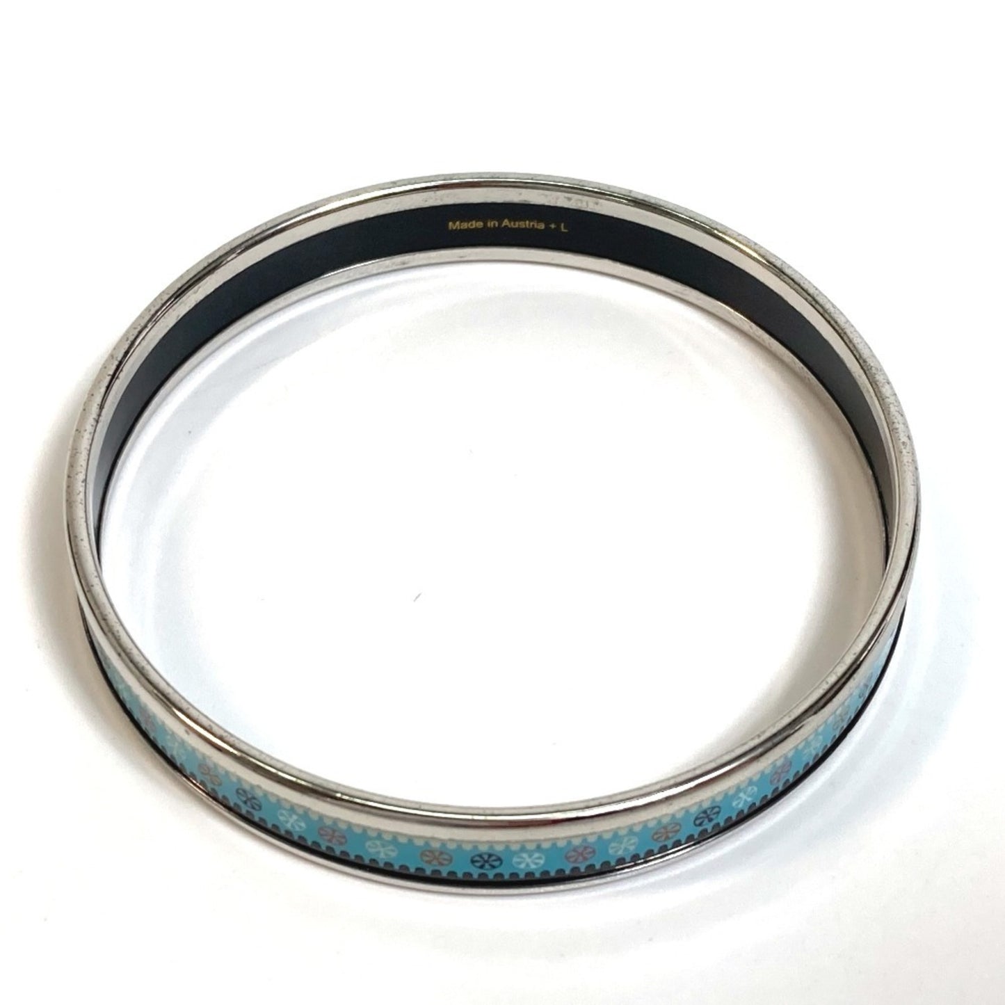 HERMES Enamel PM Bangle, Women's, Light Blue