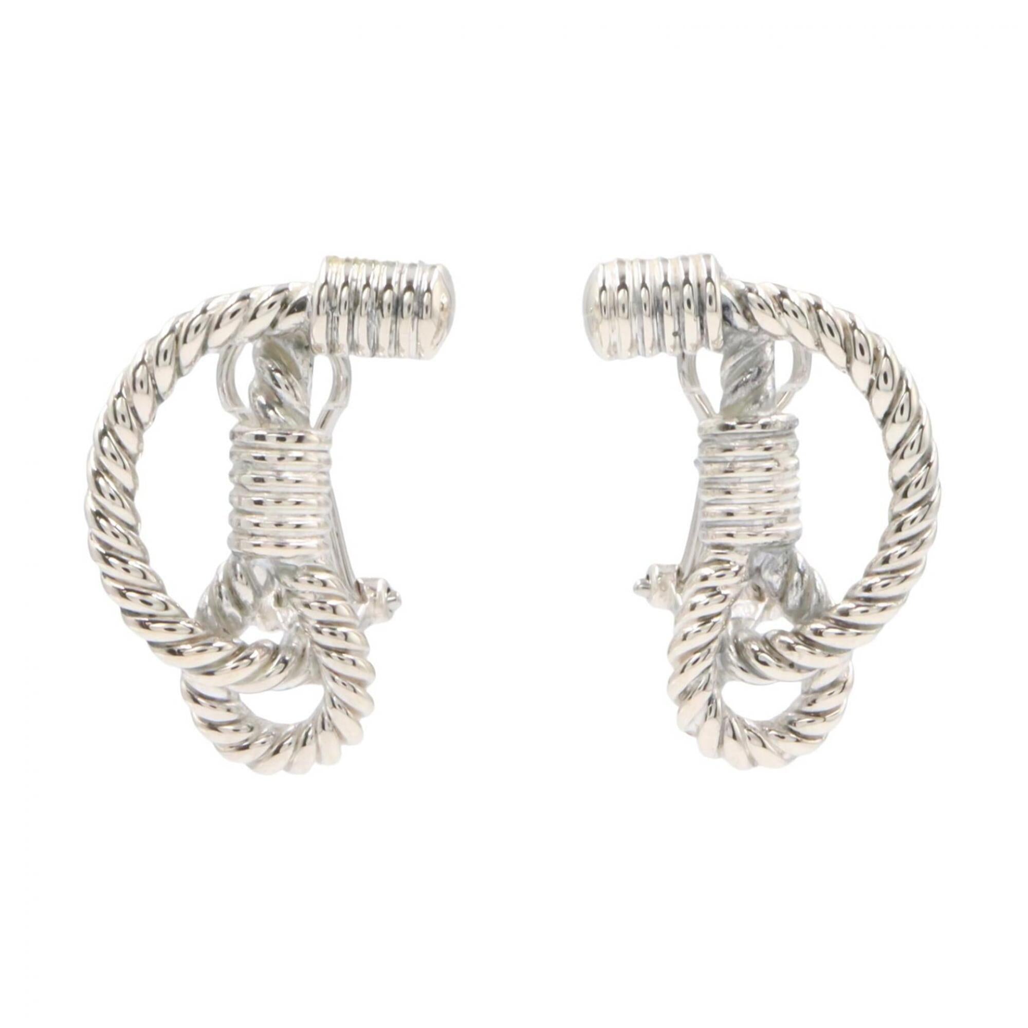 Hermes Rope Earrings, Sterling Silver 925, Women's Tone — Like New