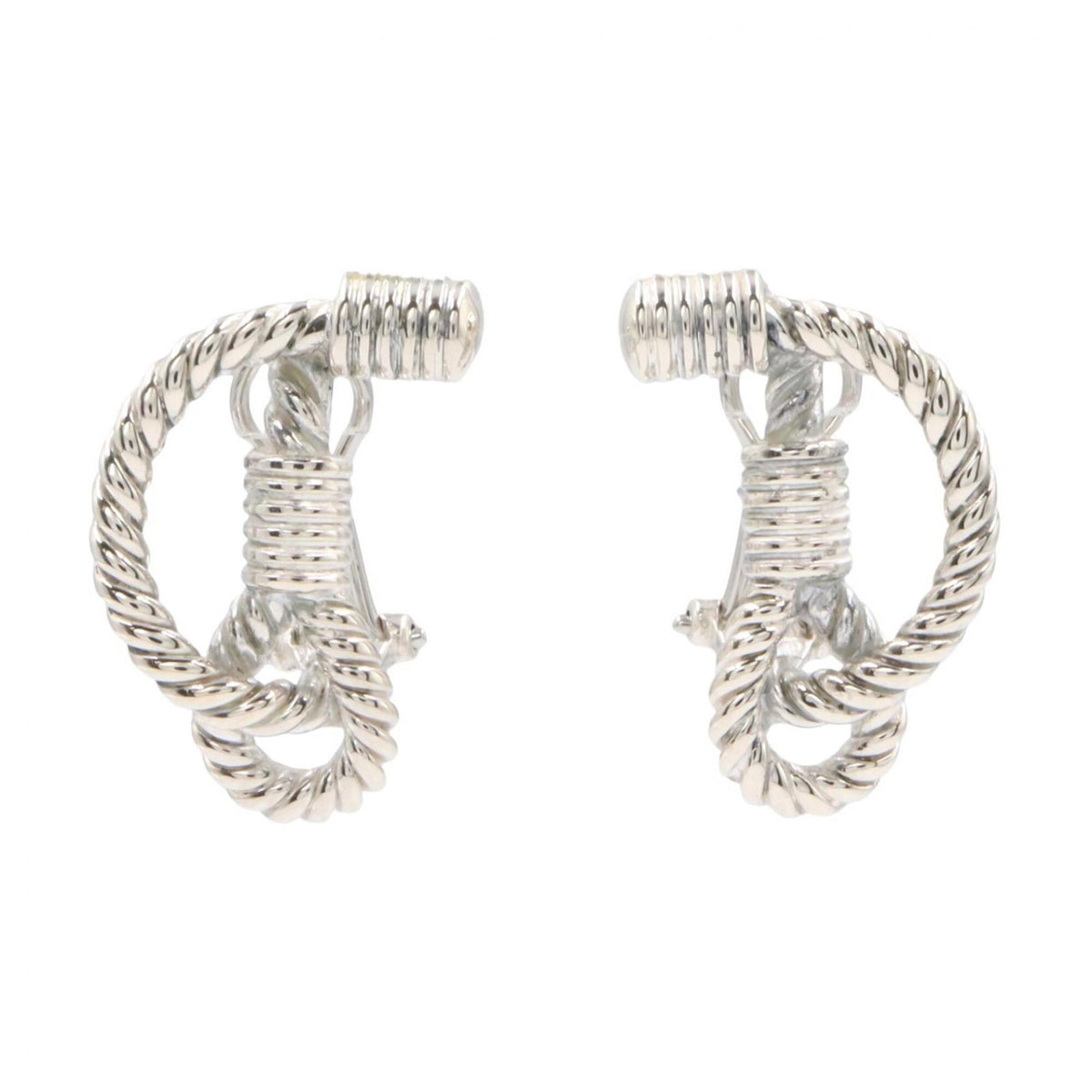 Hermes Rope Earrings, Sterling Silver 925, Women's Tone — Like New