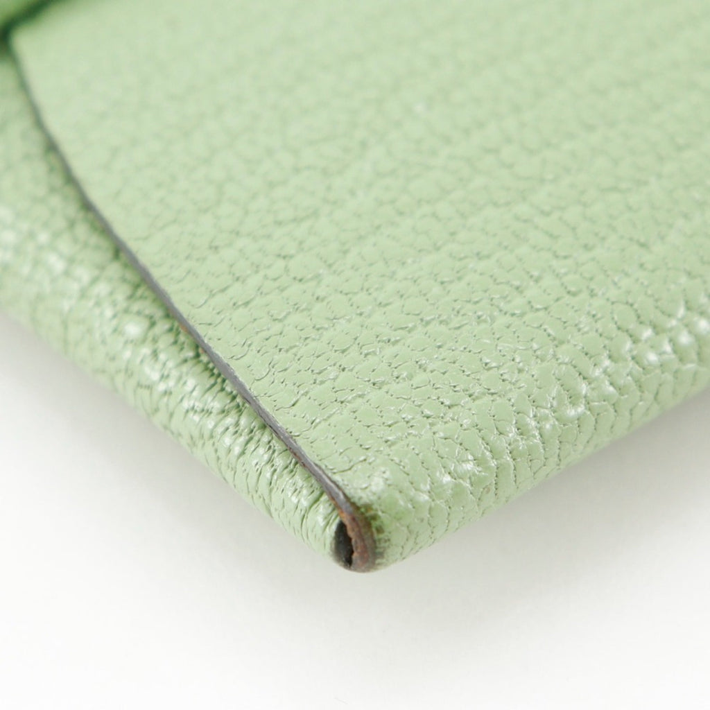 Hermes Bastia Coin Case Chevre Made in France 2023 Green B Snap Button Women's