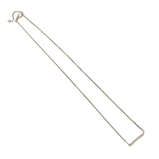 GUCCI Link to Love Bar Pendant in 18K White Gold with Diamond Chain and Silver Necklace, 24534