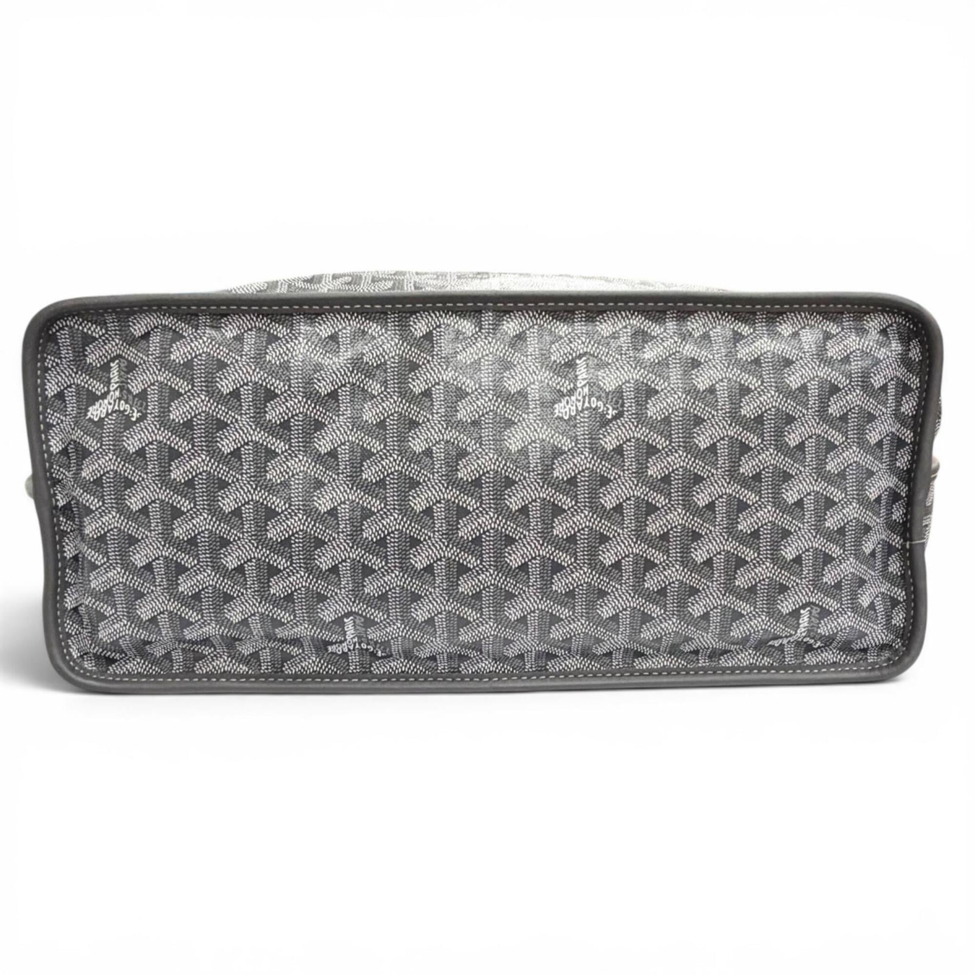 GOYARD Ange PM Tote Bag, Goyardine Canvas with Leather Accents, Comes Pouch, Grey, Made in France, Women's, Includes Dust Bag — Like New