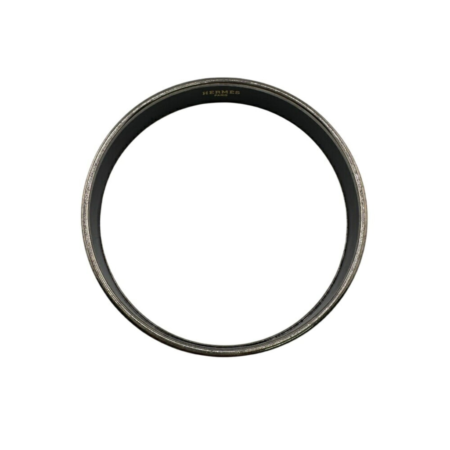 HERMES Caleche Bracelet, Enamel, Black, Women's