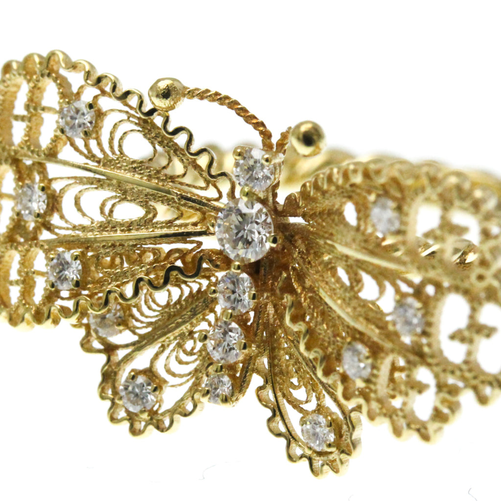 Gucci Le Marché Des Merveilles Butterfly Ring Yellow Gold (18K) Fashion Diamond Band Ring Gold