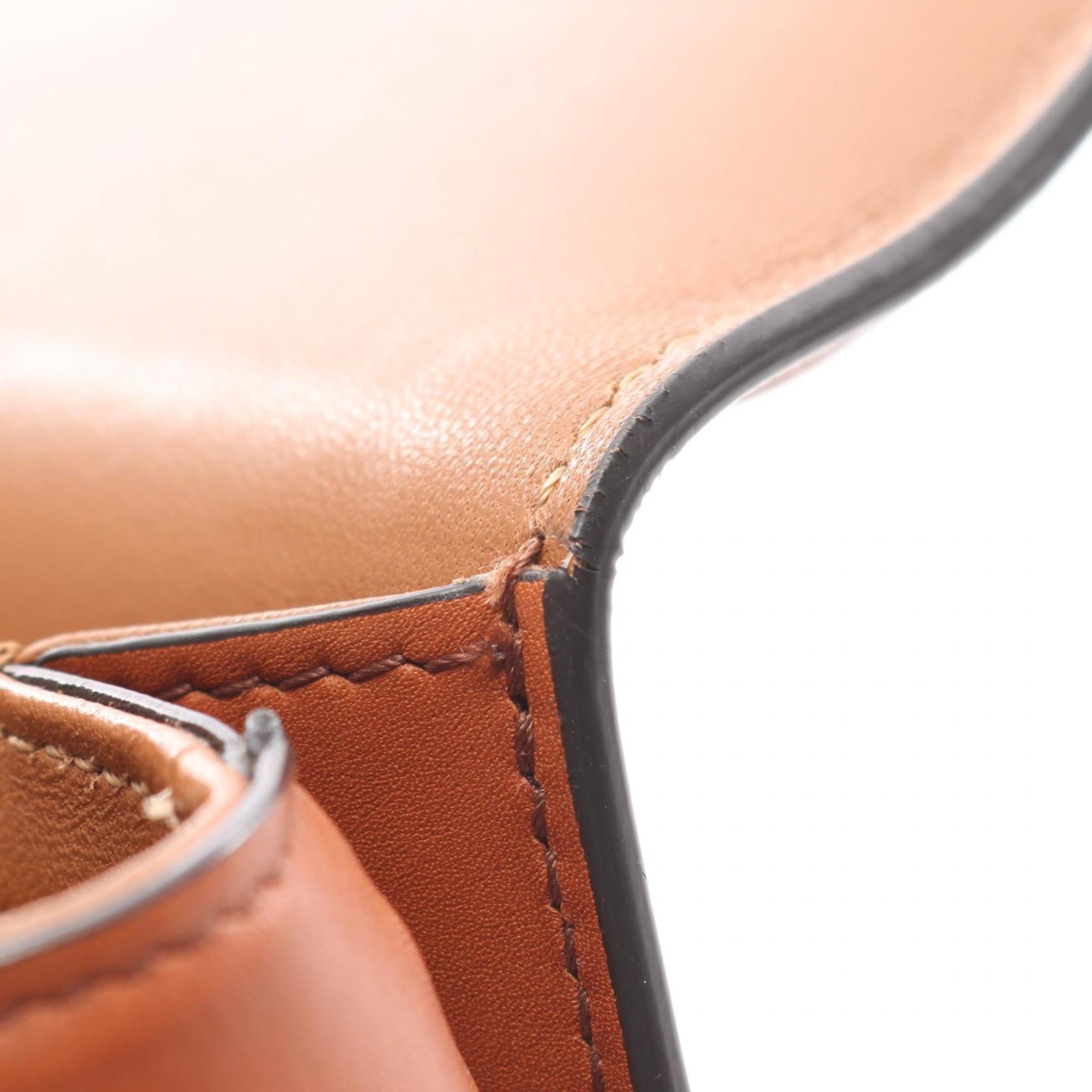 Celine Teen Triomphe Shoulder Bag, Canvas and Leather, Women's, Ivory Brown