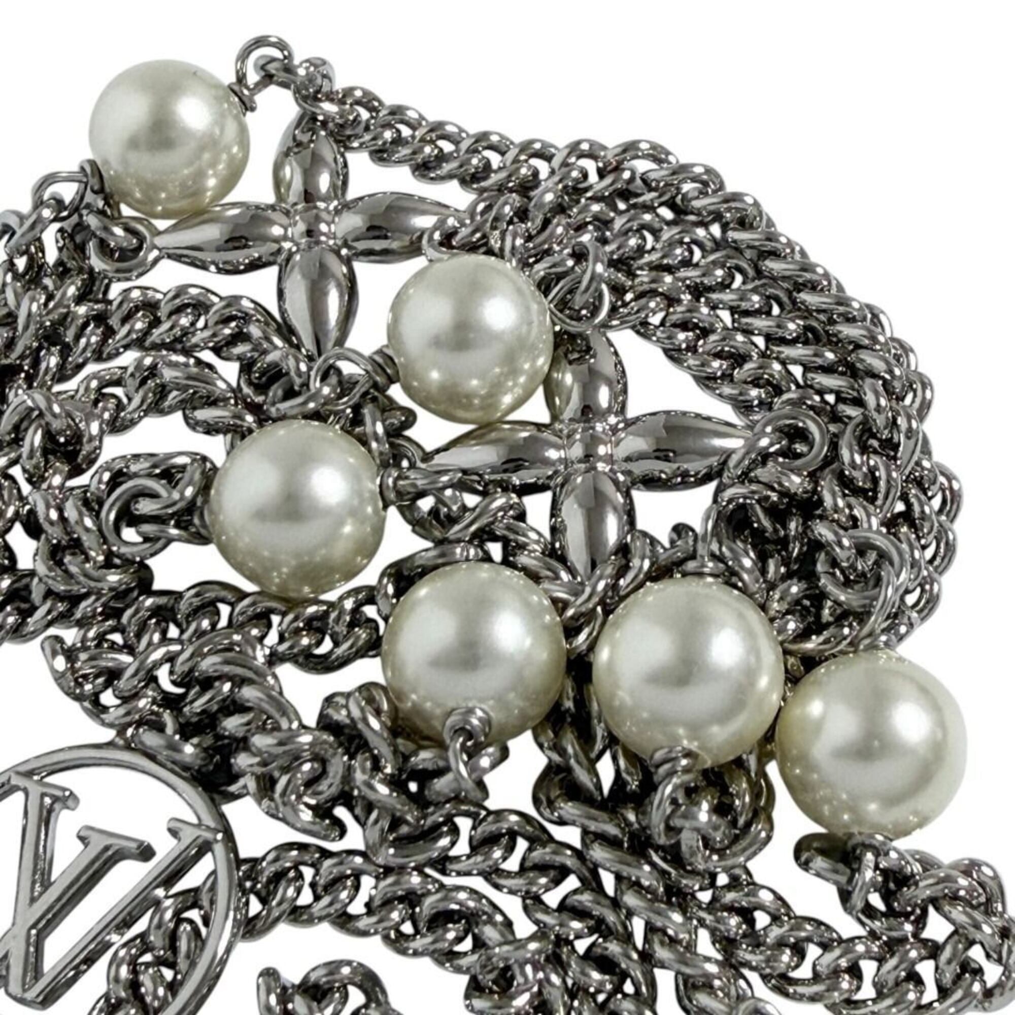 Louis Vuitton Women's Long Necklace, Midnight Pearl, M02908 — Like New