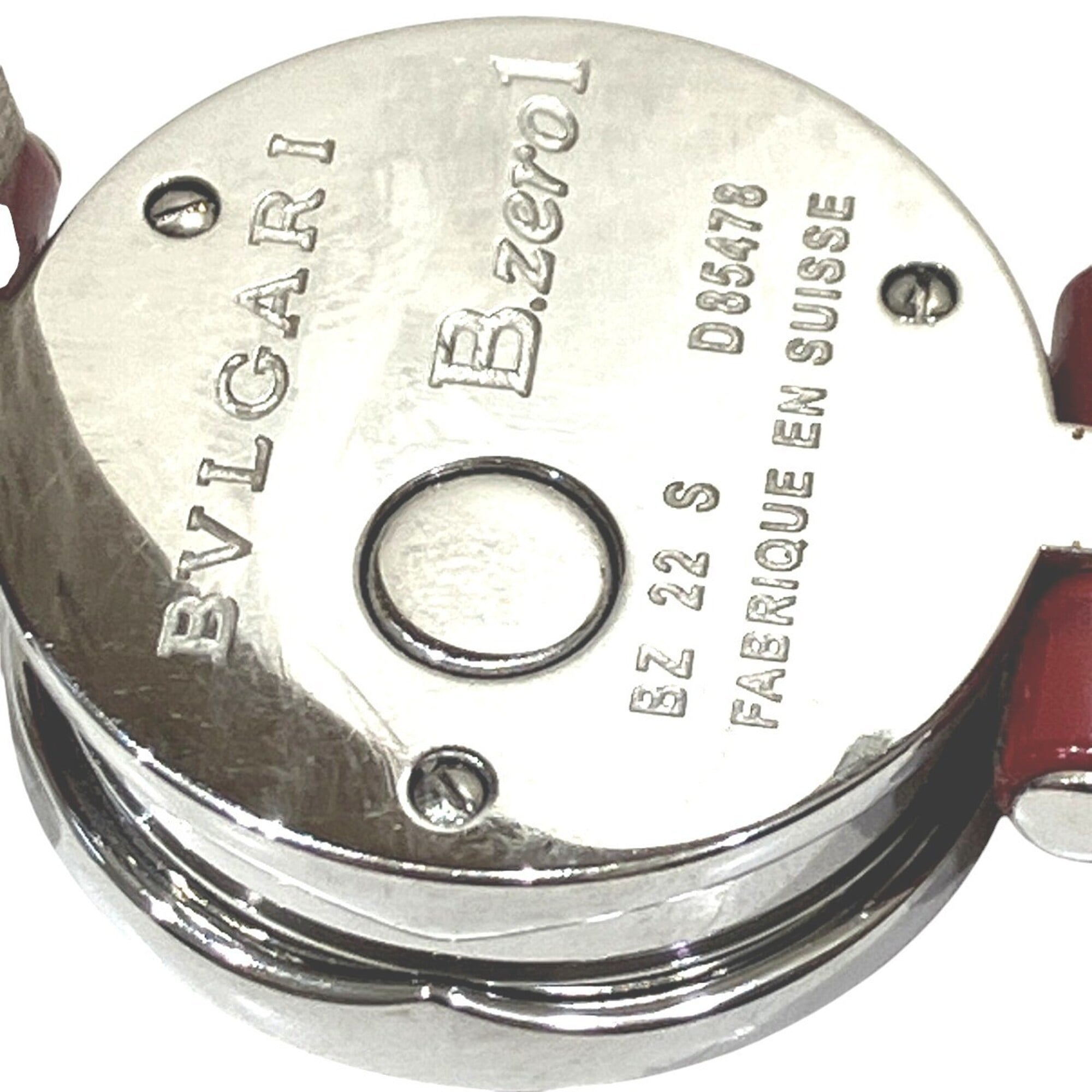 Bulgari Watch, Total Weight 26.8g, Stainless Steel, Genuine Leather Strap, Quartz Movement, Pink Mother-of-Pearl Dial, BZ22S — Good