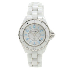 CHANEL J12 Blue Light Limited Edition (2000 pieces) White Ceramic Dial Date Ladies Quartz Watch H3826 — Very Good