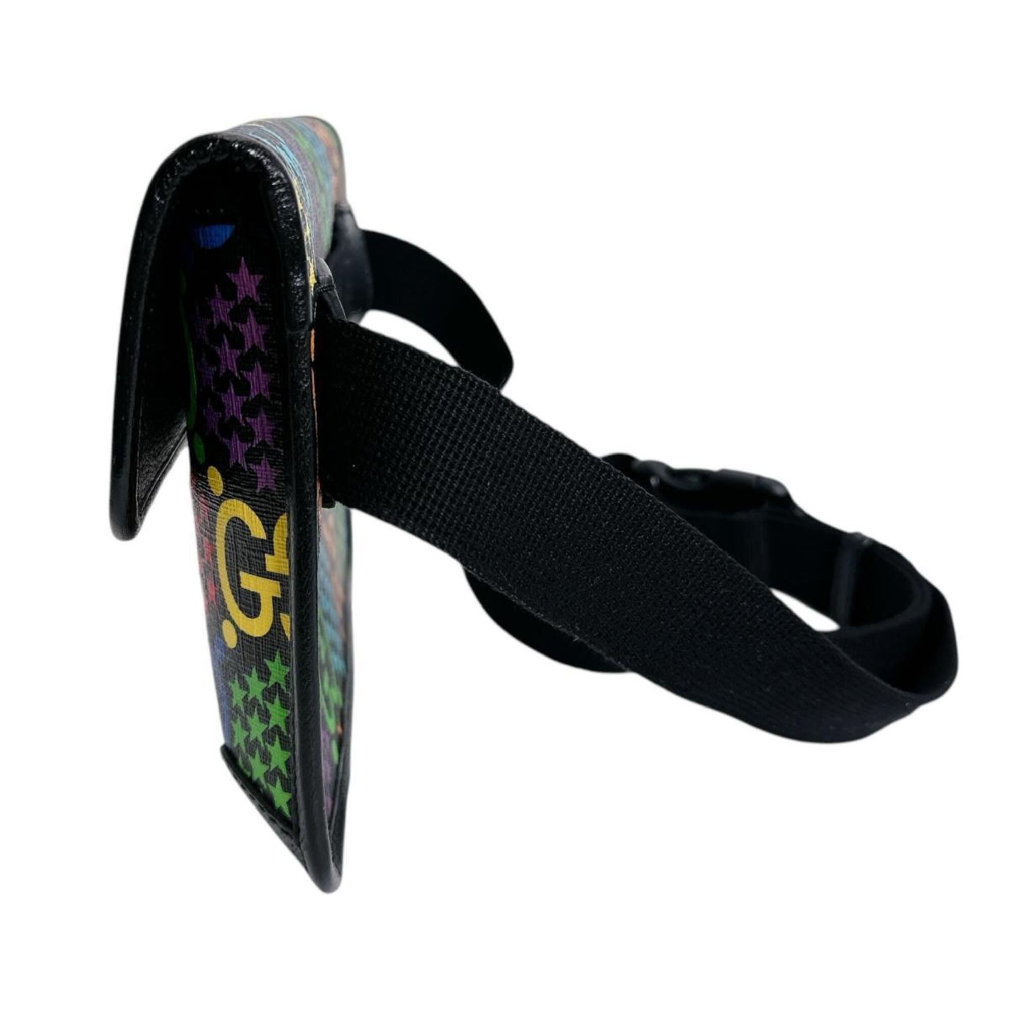 Gucci GUCCI Waist Bag Body GG Psychedelic Leather 598113 Black x Multicolor — Like New