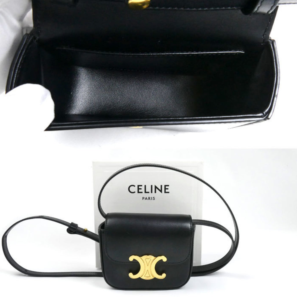 CELINE Triomphe Mini Claude Shoulder Bag, Black, 10I513DPV.38NO, Women's