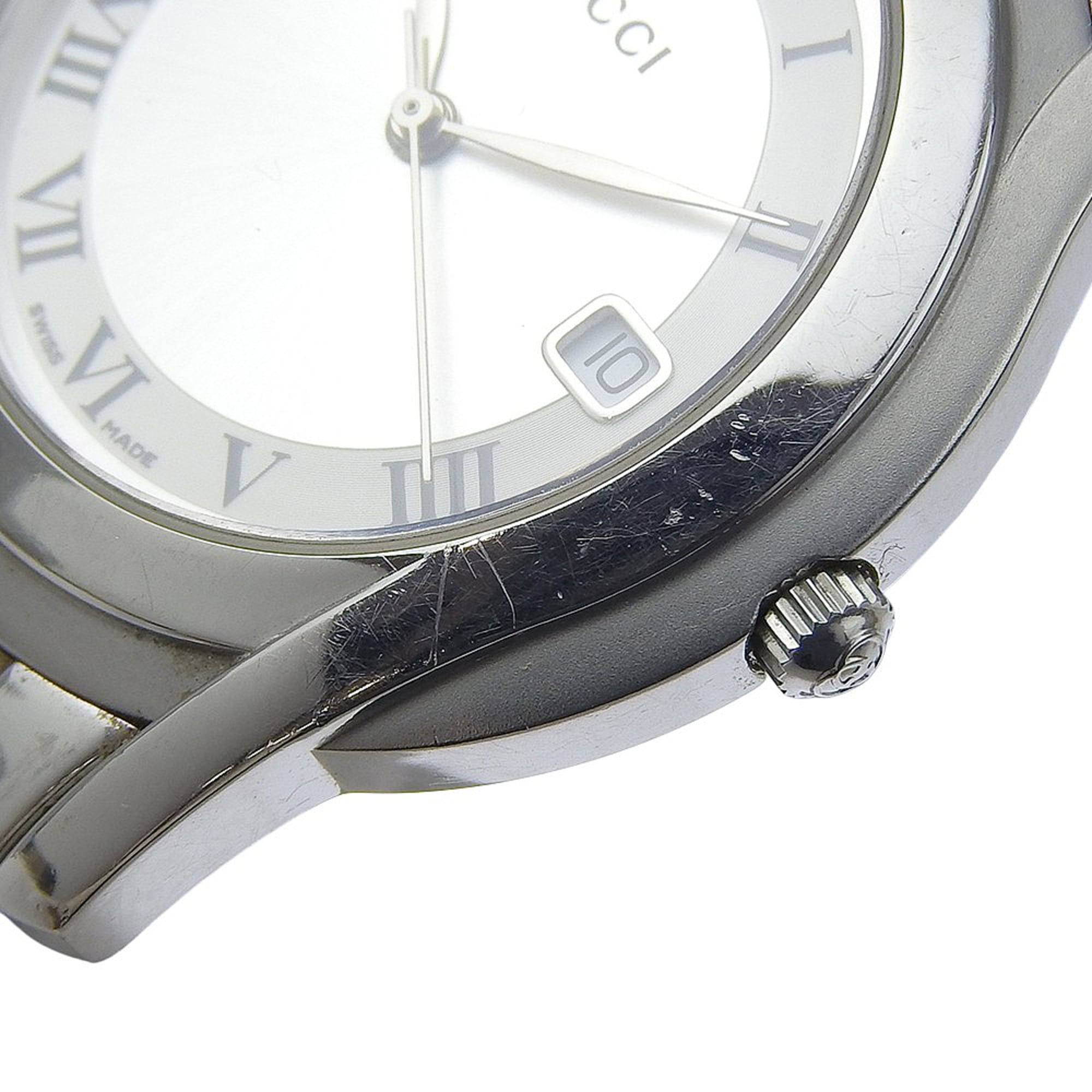 Gucci G-Class Watch 5500M Stainless Steel Quartz Analog Silver Dial Men's — Good