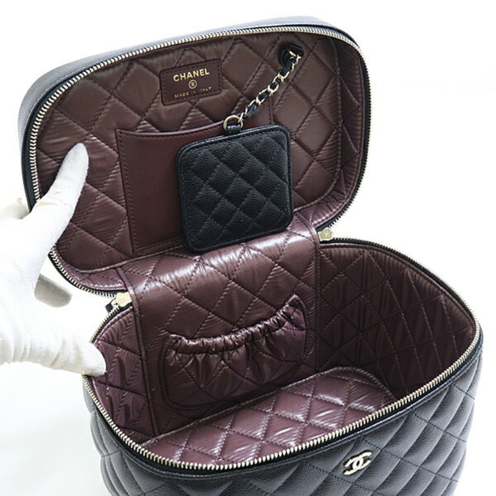 CHANEL Timeless Classic Vanity Bag Caviar Skin AP2573 Black Matelasse Unused F-04622 — New - Store Return