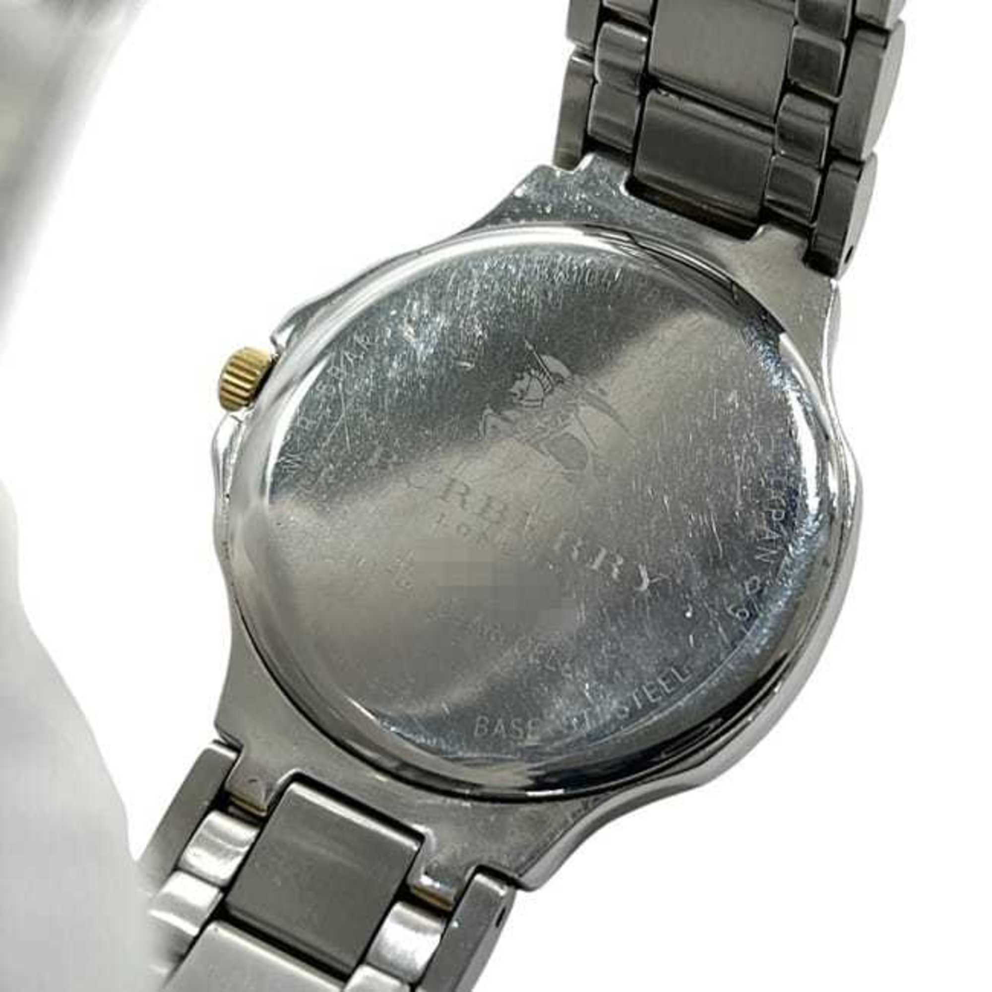 Burberry Men's GN-4S Watch, Champagne Gold, Silver, Stainless Steel Quartz Movement, Battery-Operated, Three-Hand Analog, f-24831, 1N0***, Pre-Owned