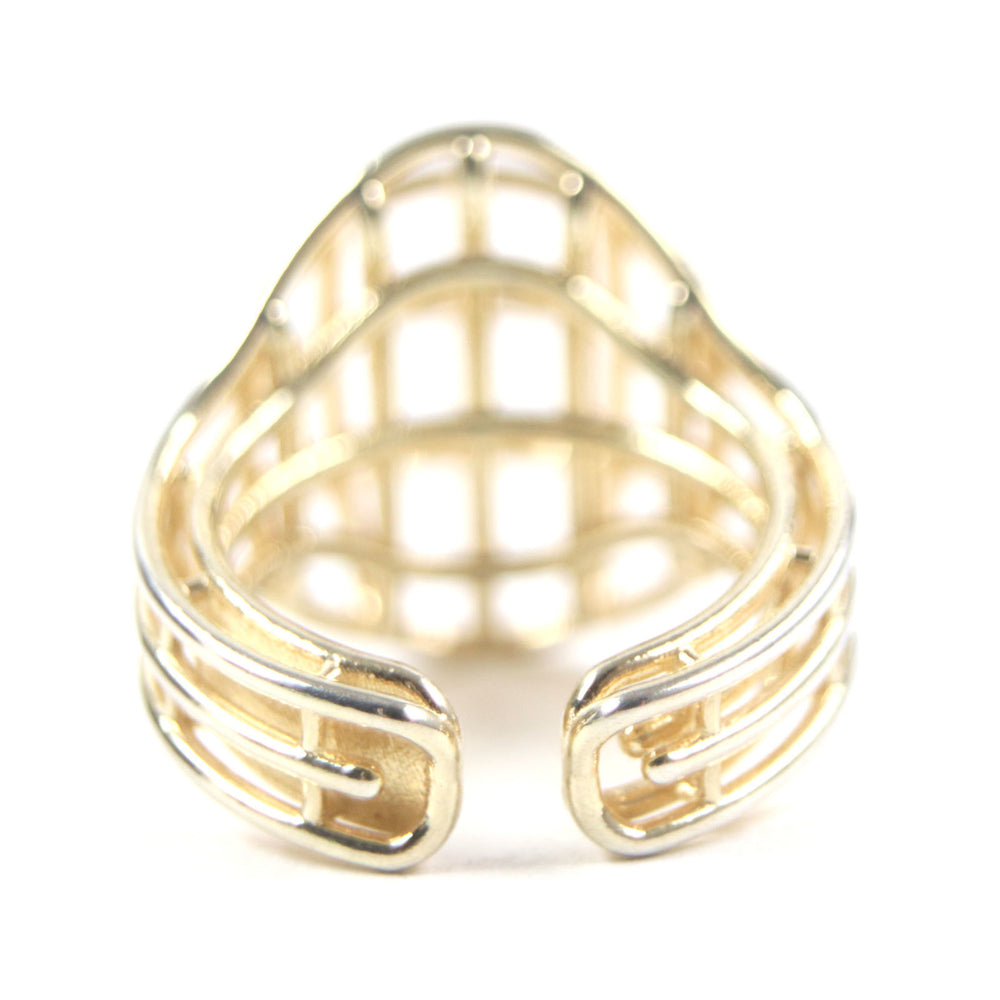 BOTTEGA VENETA 707858 3D Wire Ring, AG925 Gold, Size 13, Includes Box and Dust Bag, Weight 6.58g, Men's — Like New