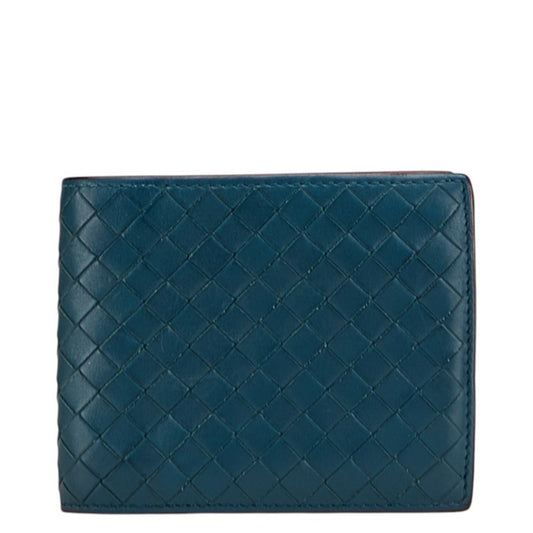 Bottega Veneta Intrecciato Bi-fold Wallet in Blue, Green, and Red Leather for Women