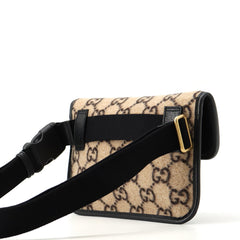 Gucci Body Bag GG Wool Leather 598181 GUCCI Black Handbag Women's — Like New
