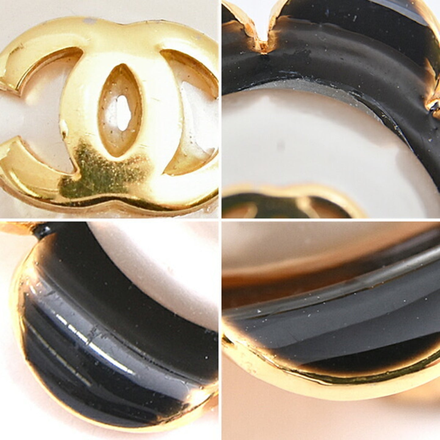 Chanel Brooch for Women, Coco Mark, Flower, Imitation Pearl, Black, Gold, Faux CHANEL, 24 GP