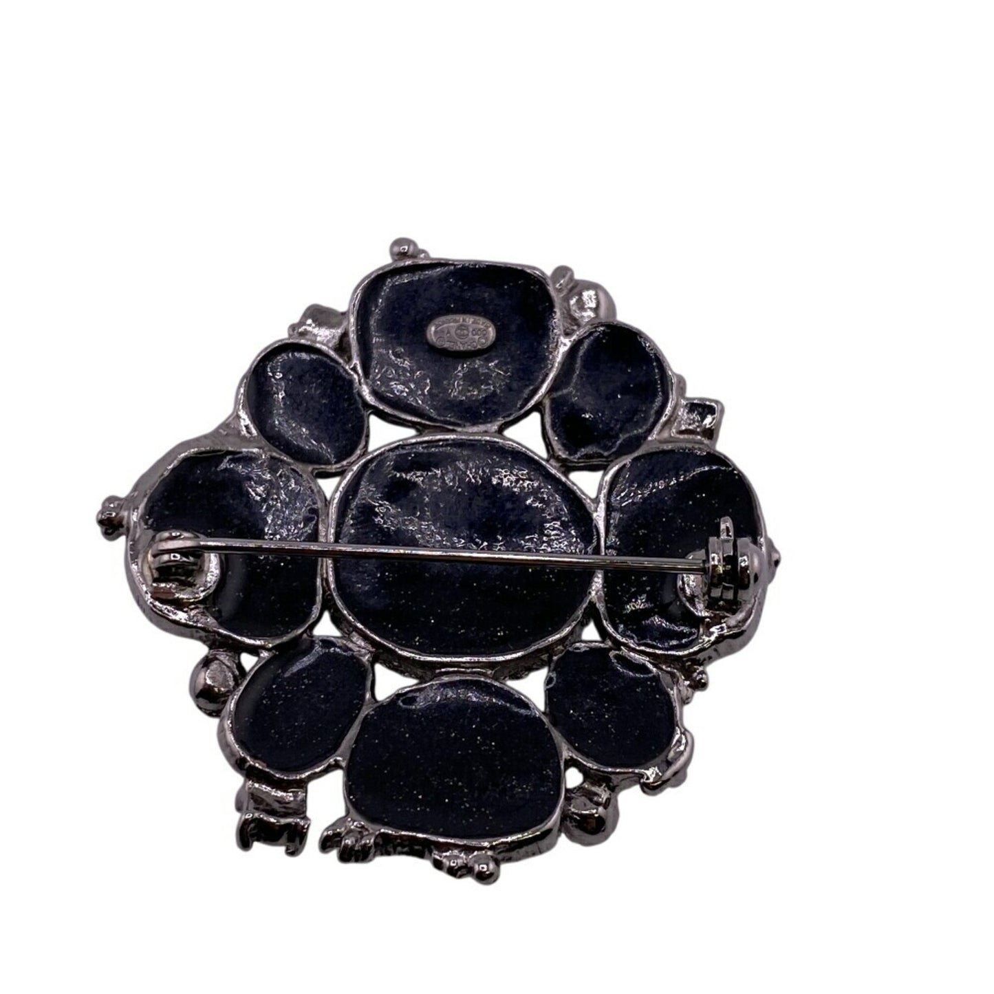 CHANEL C00V Coco Mark Rhinestone Brooch Black Women's