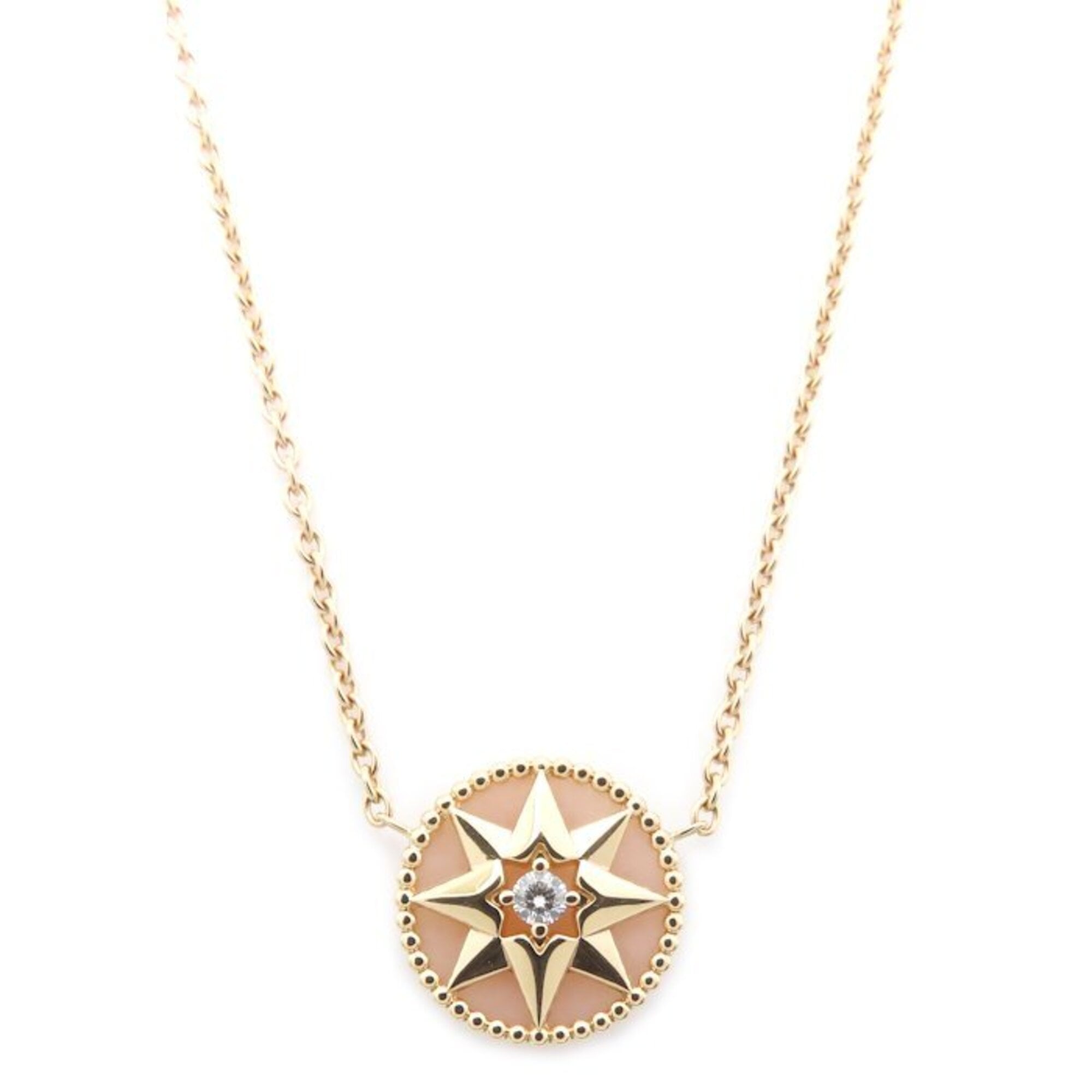 Christian Dior Rose des Vents Necklace, Pink Opal and Diamond, 18K Gold, Women's, 295853 — Like New