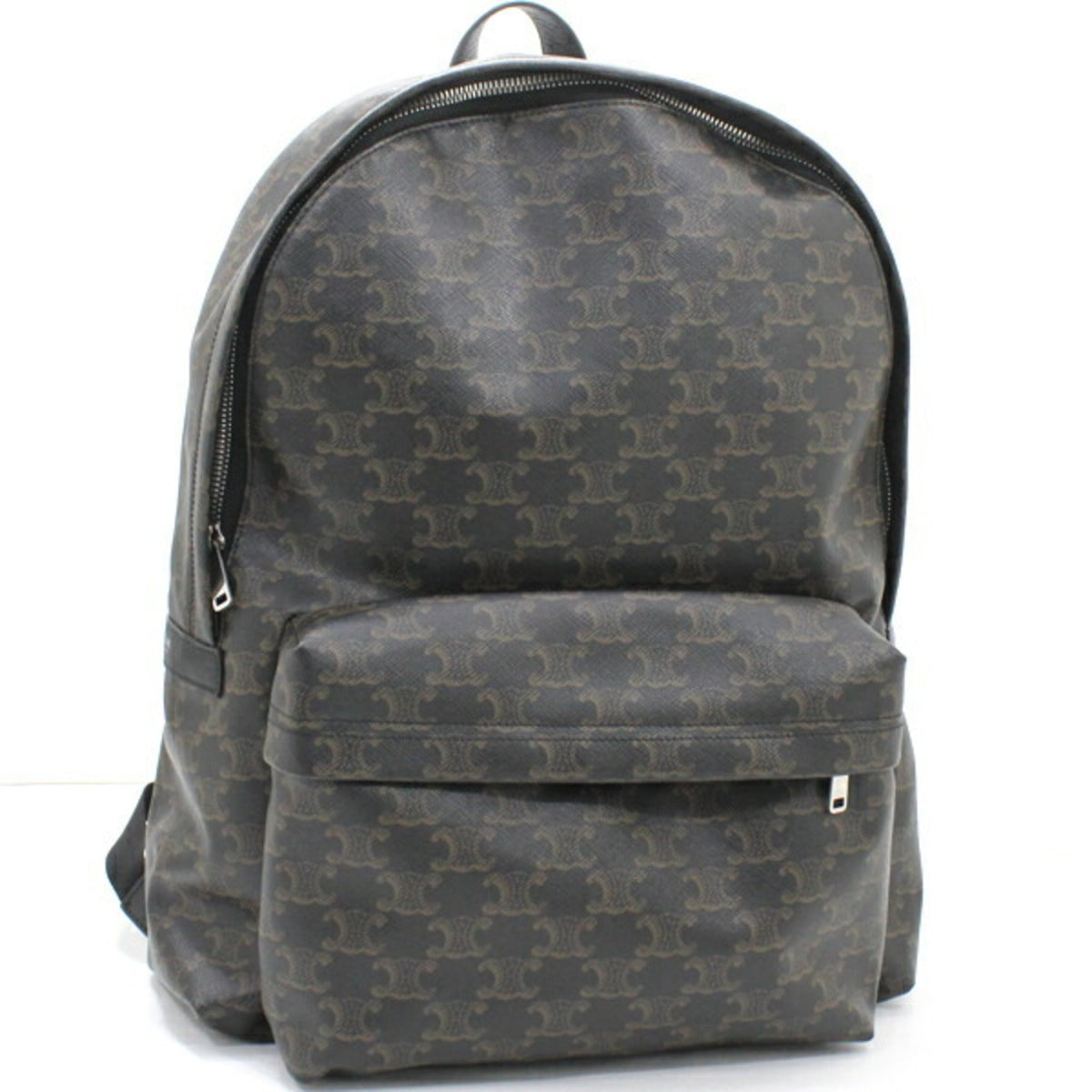 CELINE Backpack Triomphe Canvas Black Brown Rucksack Men's 188382BOV T5686 — Like New