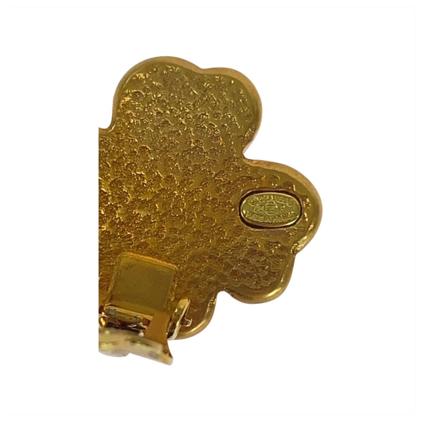 CHANEL Clover Coco Mark Gold and Pink Plated Earrings for Women