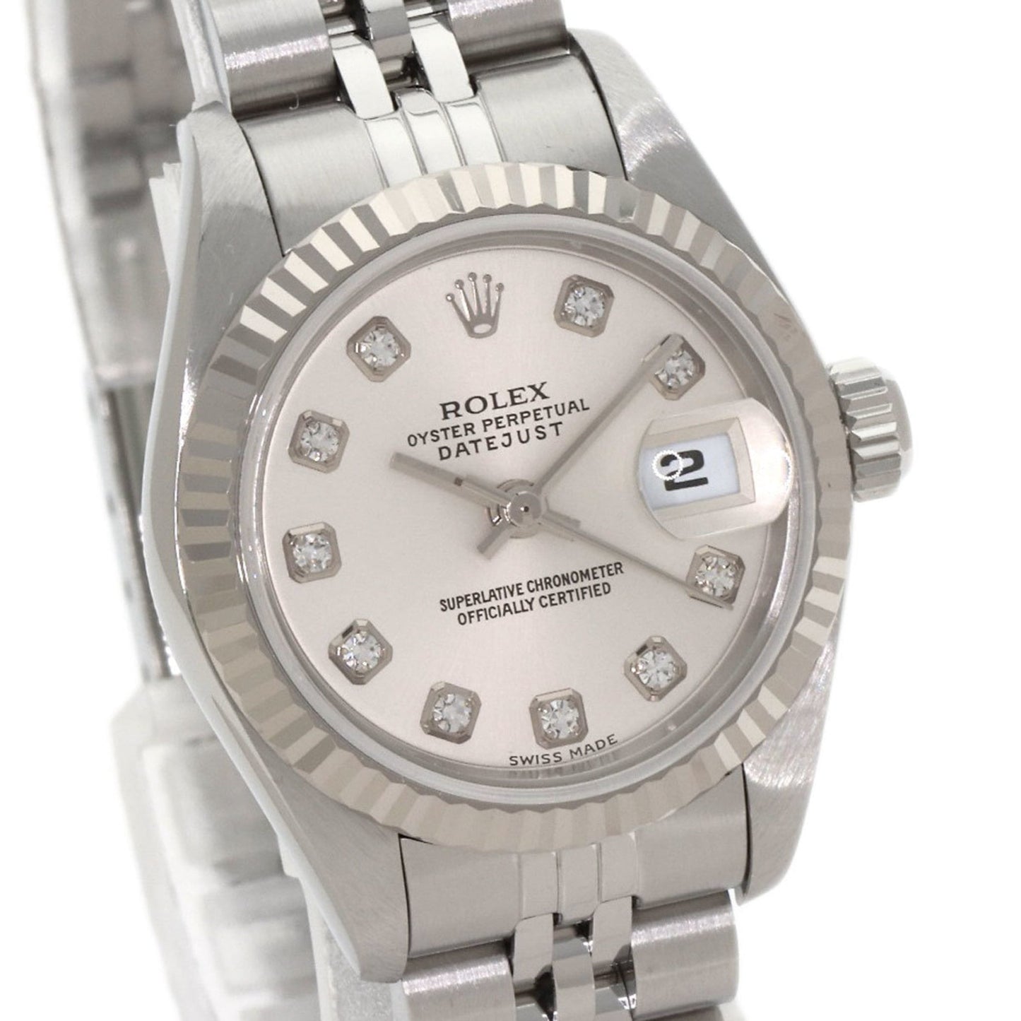 Rolex 79174 Datejust 10P Diamond Watch Stainless Steel/SS/18K White Gold Women's ROLEX