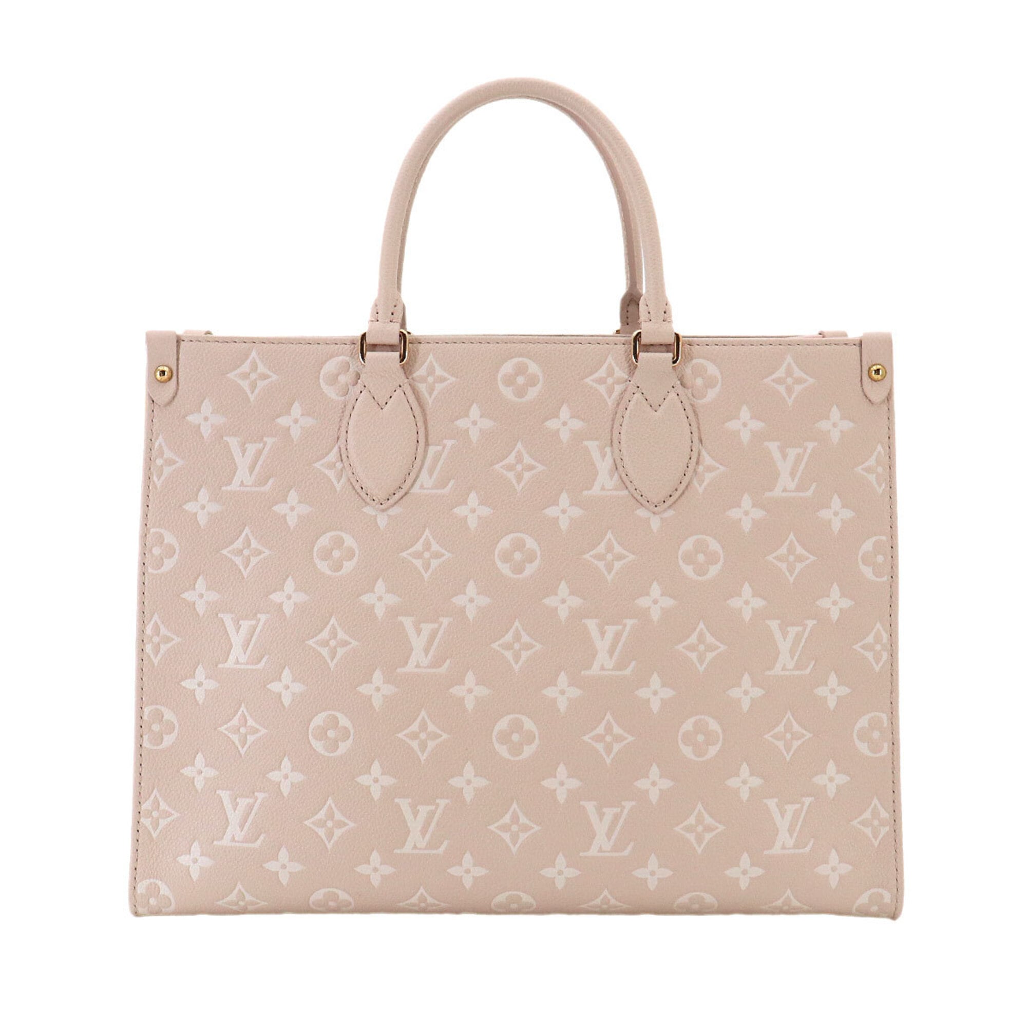 Louis Vuitton Onthego MM Monogram Empreinte 2-way Tote Shoulder Handbag Rose Beige M46128 RFID — Like New