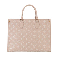 Louis Vuitton Onthego MM Monogram Empreinte 2-way Tote Shoulder Handbag Rose Beige M46128 RFID — Like New