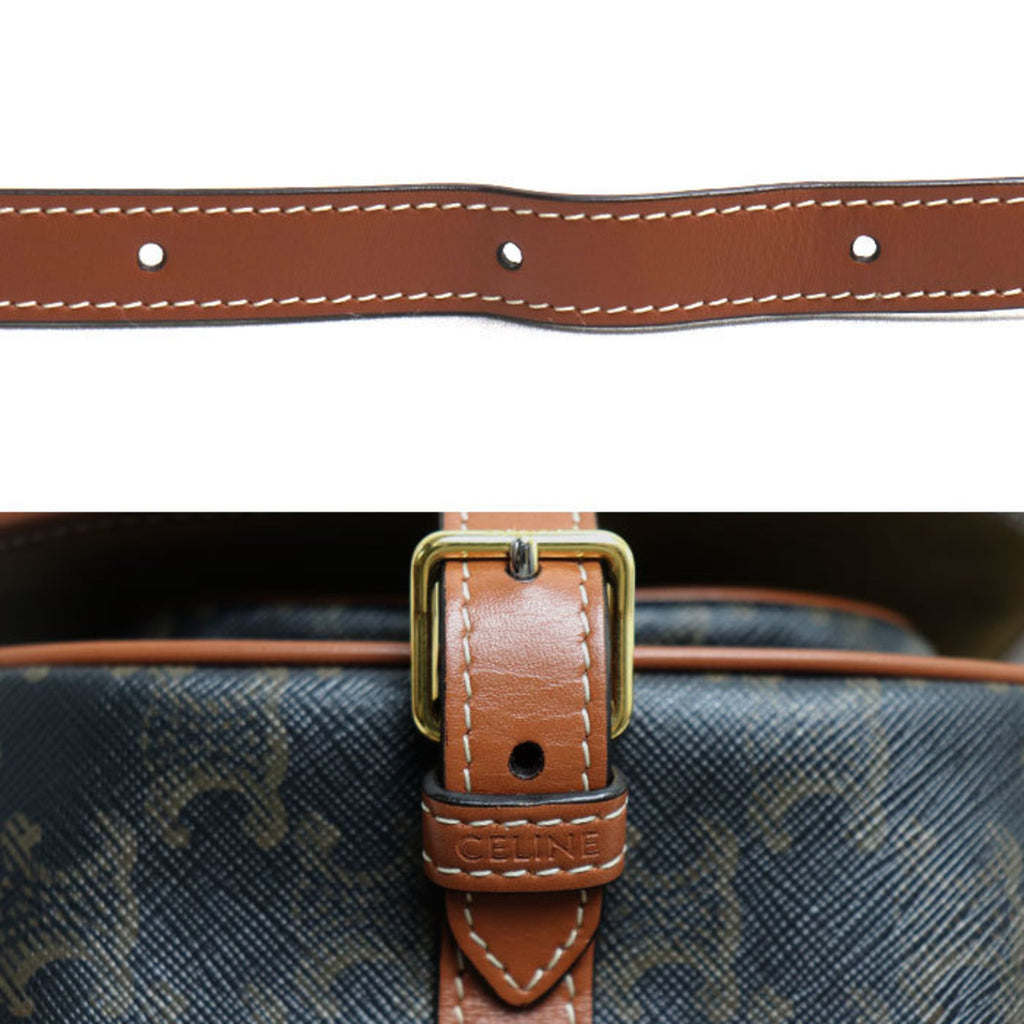 CELINE Triomphe Folco Medium Shoulder Bag, Brown and Tan, 191502BZJ.04LU, Women's