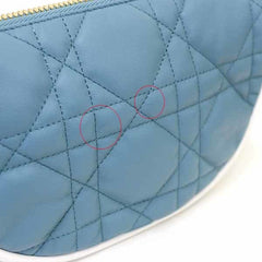 Christian Dior DIOR VIBE Vibe Small Hobo Bag Cannage Lambskin Blue S — Like New