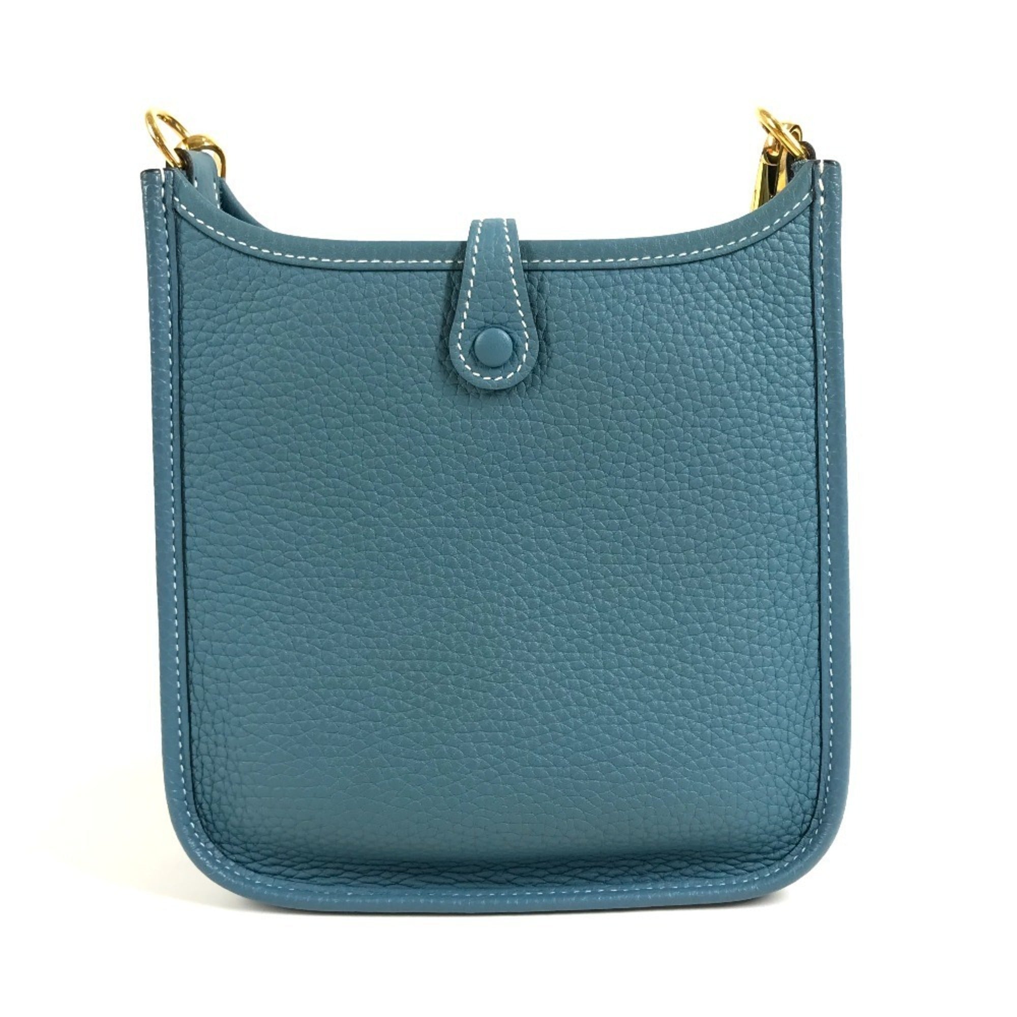 HERMES Evelyn TPM 16 Crossbody Pochette/Shoulder Bag in Taurillon Clemence Leather, New Blue Sheen for Men and Women — Like New