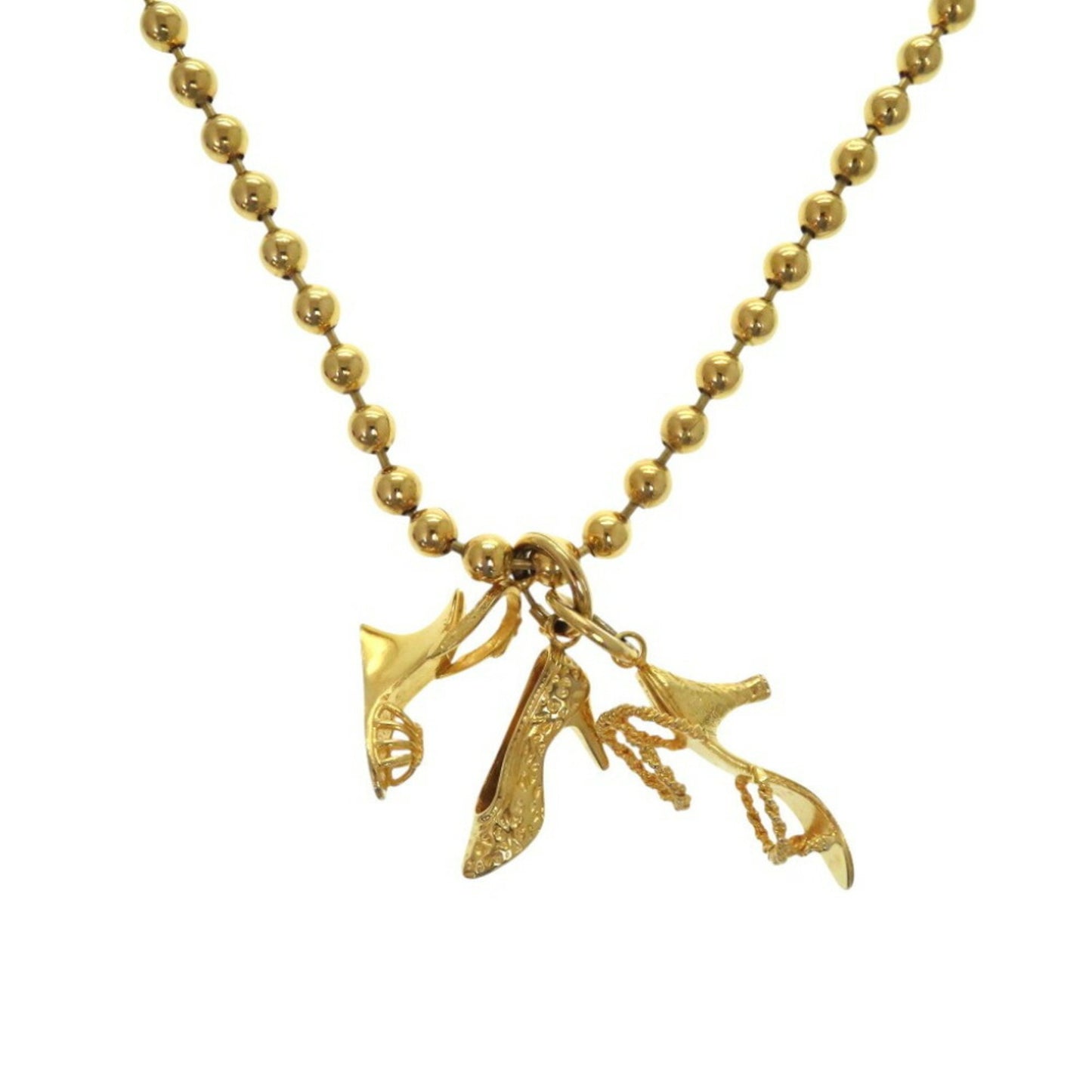 Salvatore Ferragamo long heel necklace in GP gold, 1348.