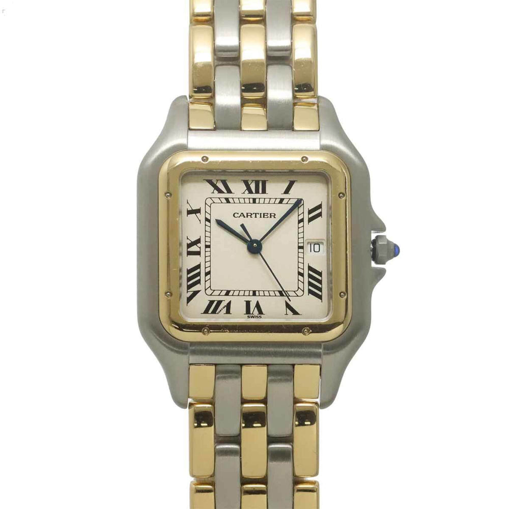 Cartier Panthère LM 3-Row 83083444 Men's Watch, Date, Ivory, Quartz Watch — Like New