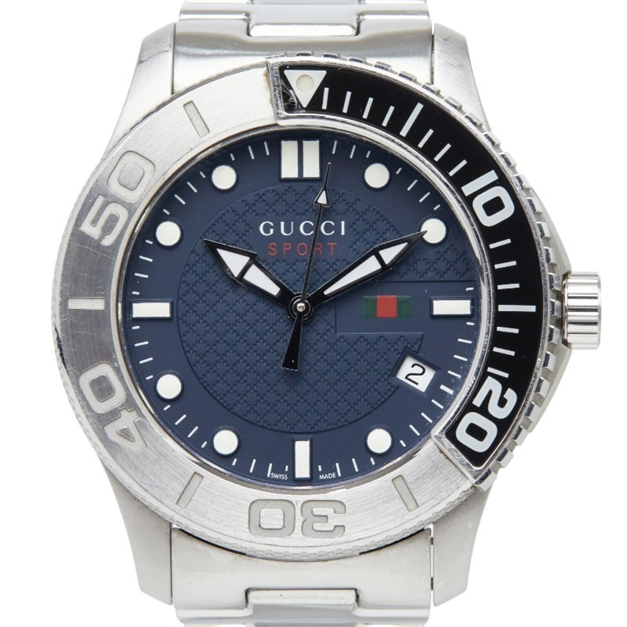 Gucci G-Timeless Sport Watch YA126253 Quartz Navy Dial Stainless Steel Men's GUCCI — Good