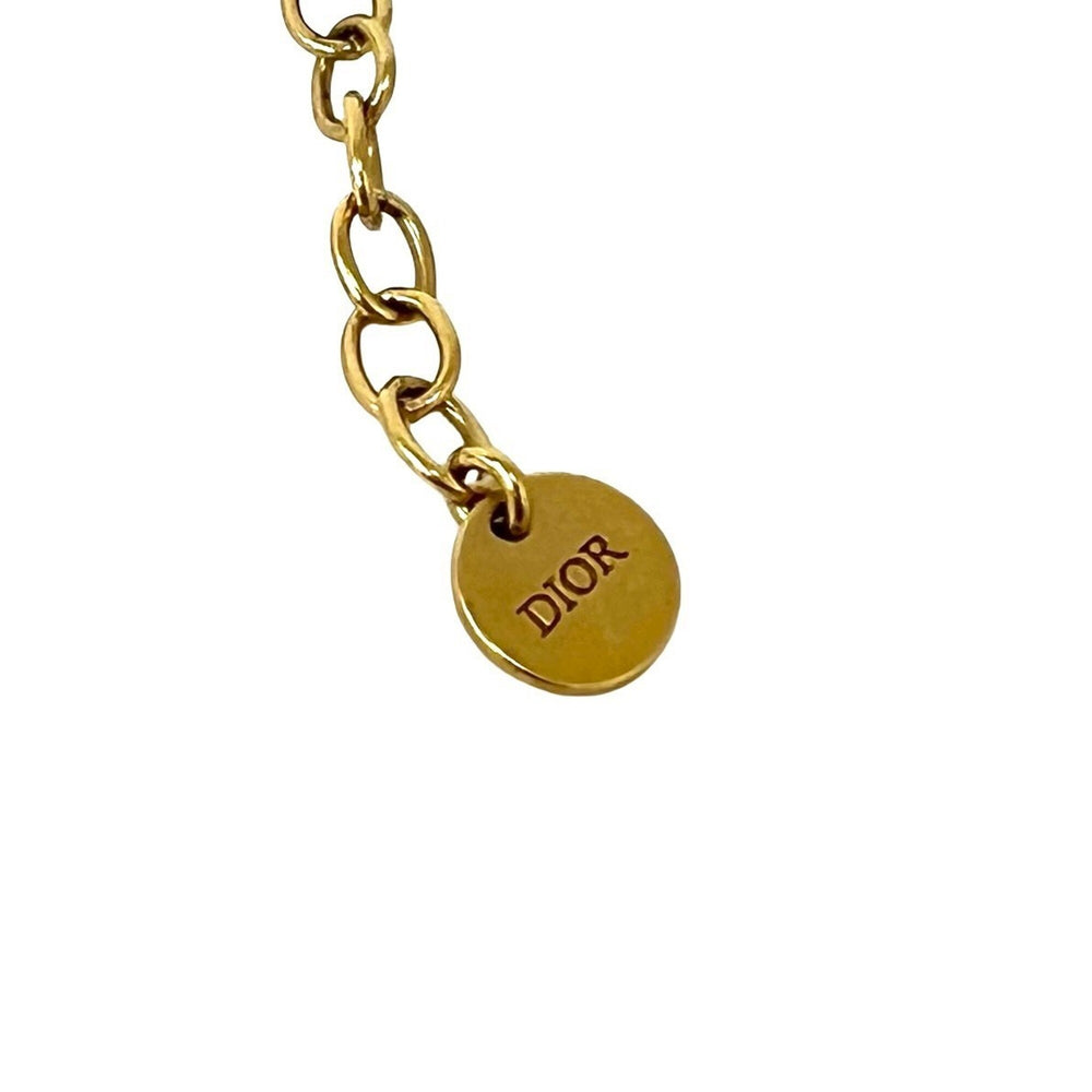 Christian Dior Navy Pearl Bracelet GP Gold Accessory 79703 — Like New