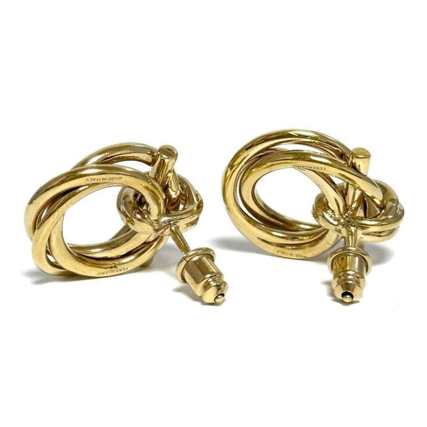 Salvatore Ferragamo Ferragamo Women's Twisted Gancini Stud Earrings