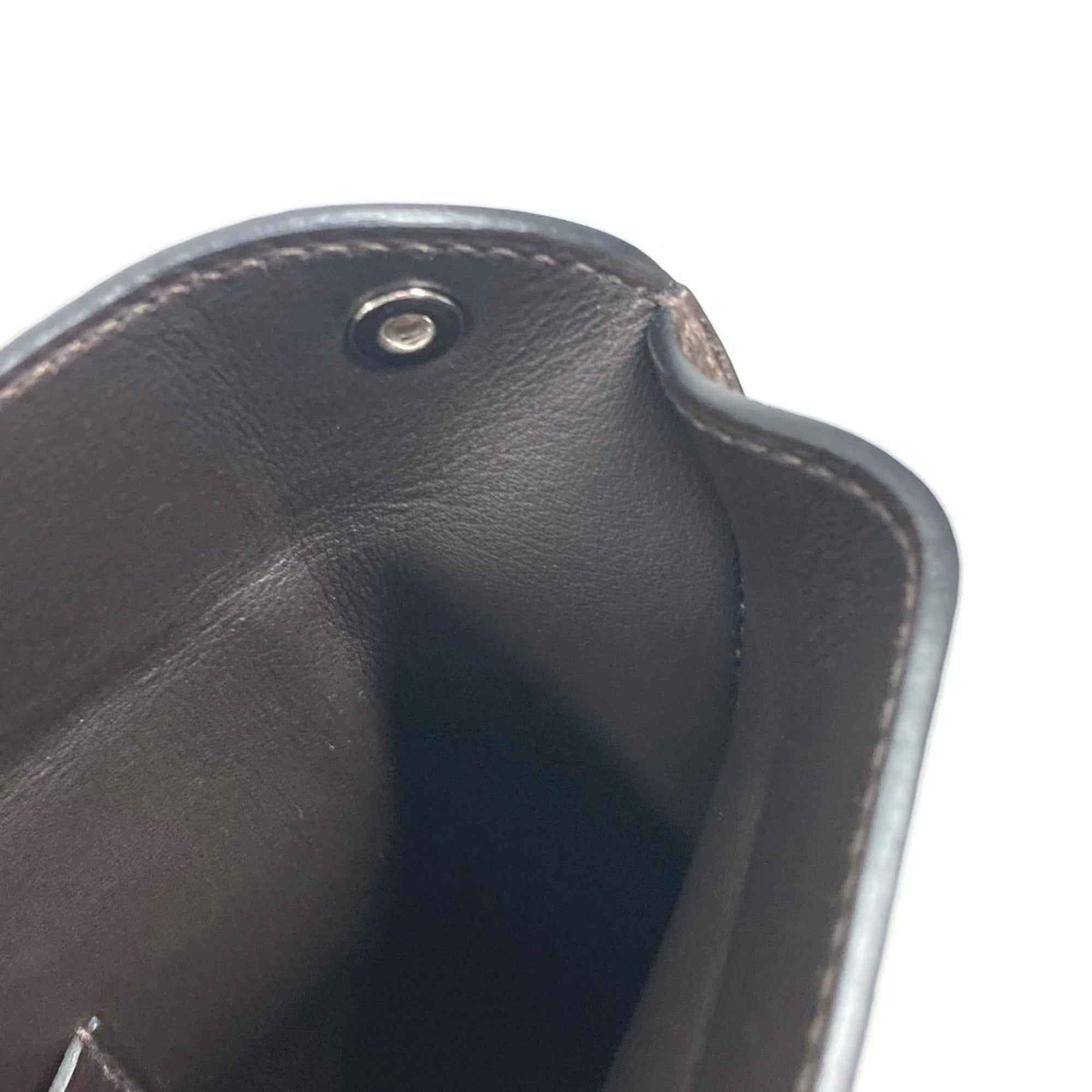 HERMES Hermes H logo punching Vid Poche crossbody bag pochette diagonal shoulder Togo men women dark brown — Like New