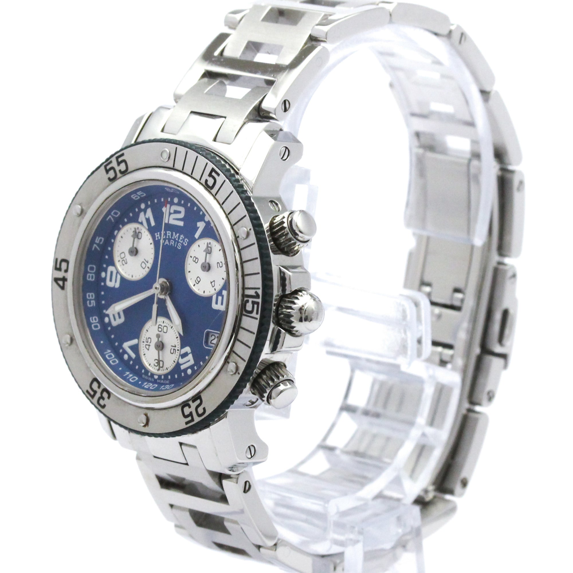 HERMES Clipper Diver Chronograph Quartz Ladies Watch CL2.317 Polished — Very Good