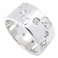 GUCCI Icon Wide Ring, Diamond Size 11, K18WG, Women's, Item No. 295401 — Like New